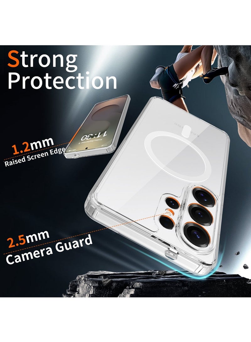 Adando for Samsung S26 Ultra Clear Case, Crystal Transparent Magnetic Cover for Minimalist Users, Mil-Grade Drop Protection Anti Yellowing Slim Rugged Protective Bumper Cover (Clear, S26 Ultra) - Image 3